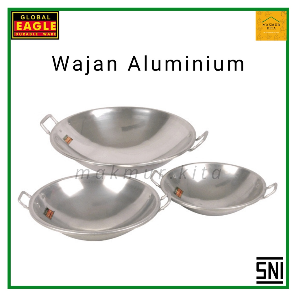 Wajan Penggorengan 22 24 26 28 30 32 35 38 41 46 50cm / Wajan Aluminium Global Eagle / Wajan Alumini