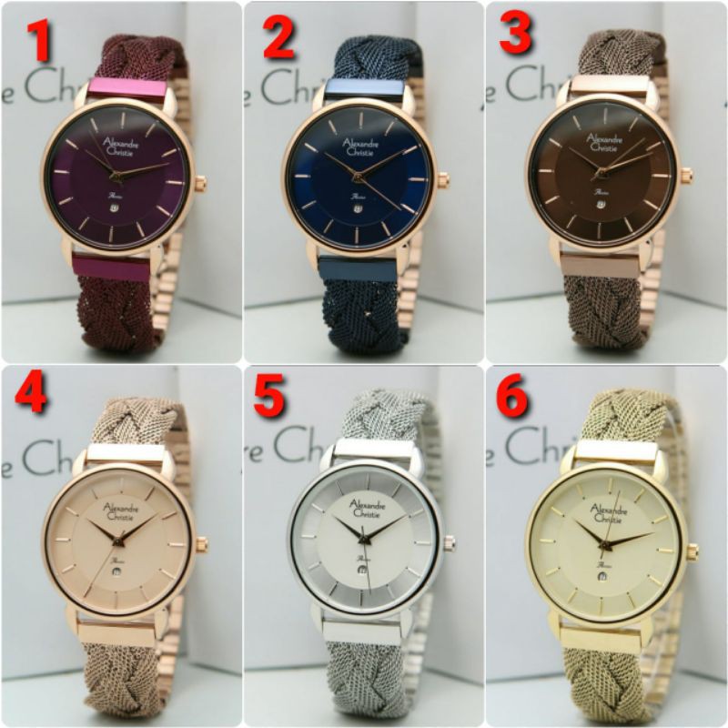 ORIGINAL GARANSI RESMI JAM TANGAN WANITA ALEXANDRE CHRISTIE CEWEK RANTAI ALEXANDER CRISTIE CRISTY CR