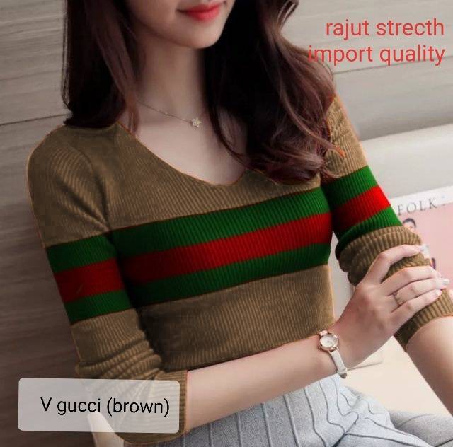 ZR 5 warna V GC Rajut / Atasan wanita rajut kekinian (ada 5 warna)