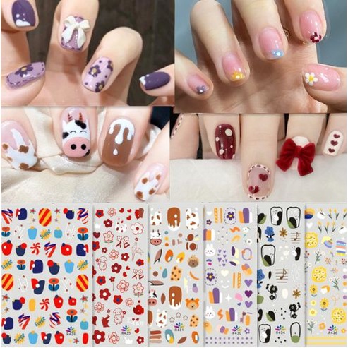 STIKER KUKU MODEL ABSTRACT NAILART MOTIF BEST SELLER GAYA JEPANG NAIL STICKER ABSRAC NAILART