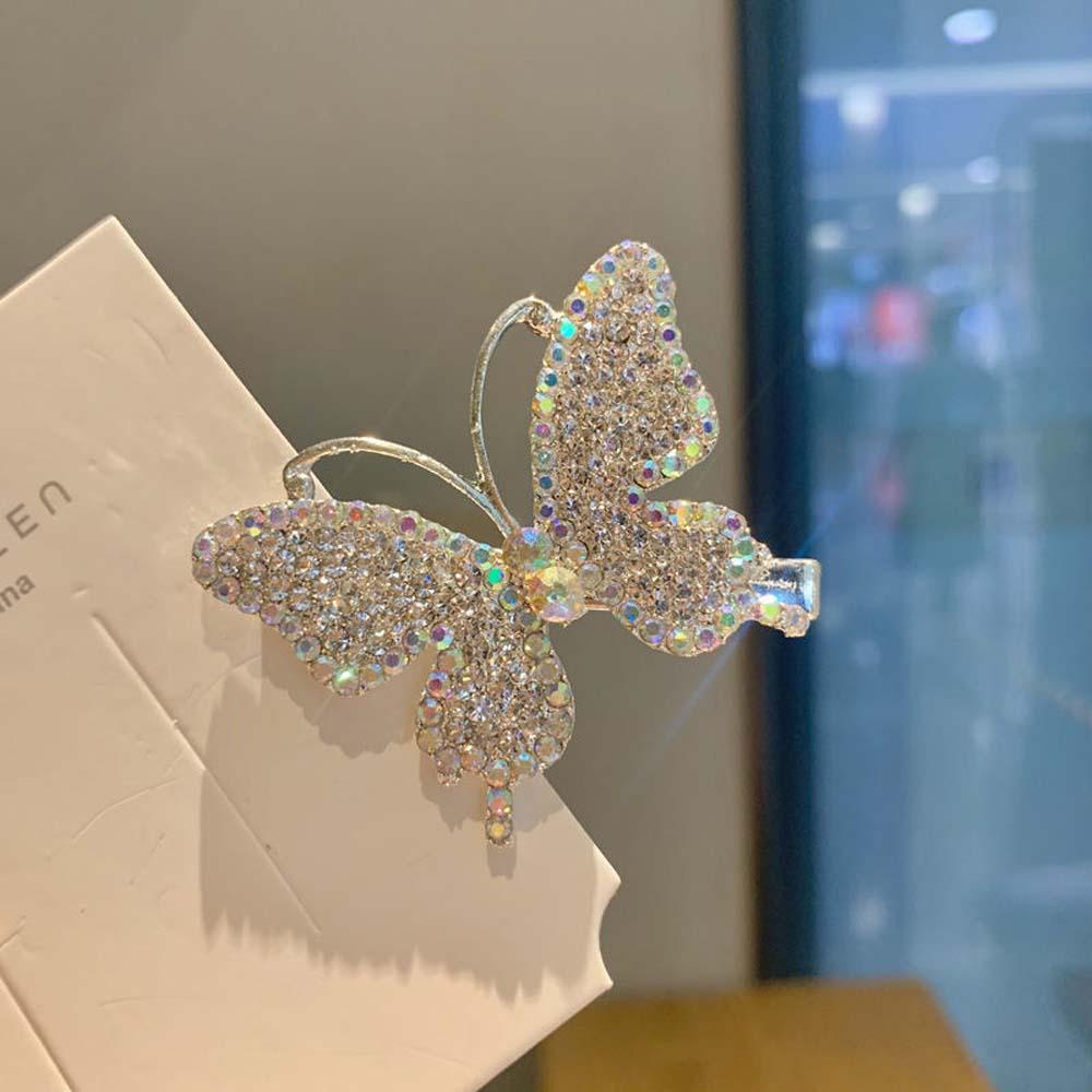 Agustina Jepit Rambut Kupu-Kupu Elegan Manis Wanita Korea Berlian Imitasi Hair Clip