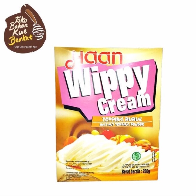 WIPPY CREAM HAAN / WIPPY CREAM INSTANT TOPPING POWDER 200 GR / 1/2 CTN ( 12 PCS )