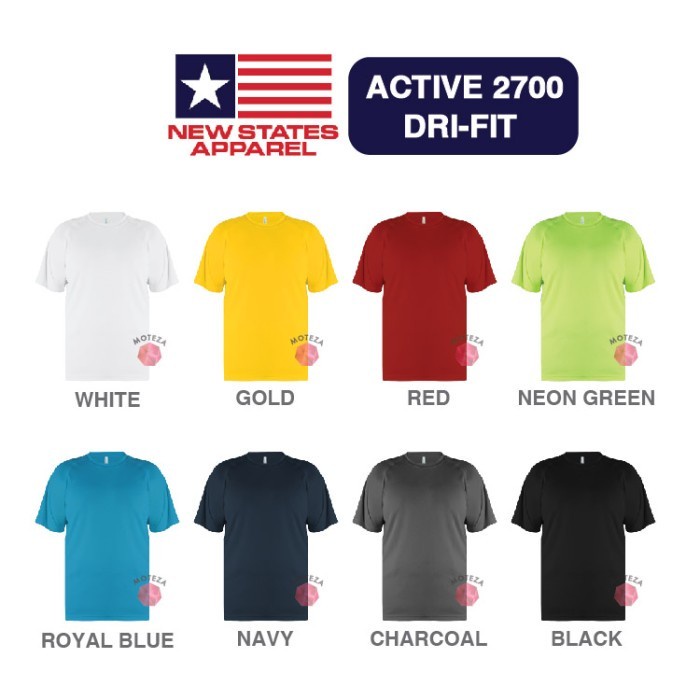 Kaos Polos Olahraga Sport Jersey - NSA Dri-Fit Active 2700 - XXL - GROSIR