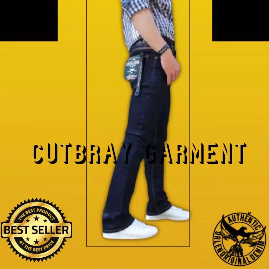 Celana Jeans Panjang Cutbray Pria Straigh Jeans Original Bahan Denim Stretch I Celana Lepis Cutbray