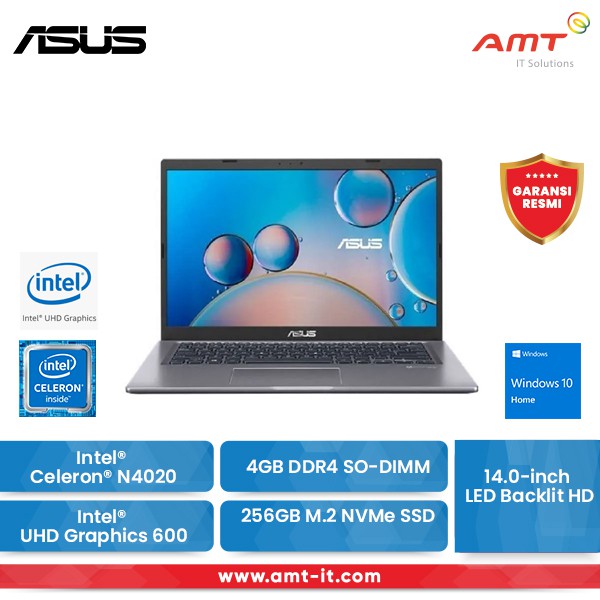 Asus Vivobook A409MA BV422TS Laptop 14" N4020 4GB 256GB SSD W10+OHS