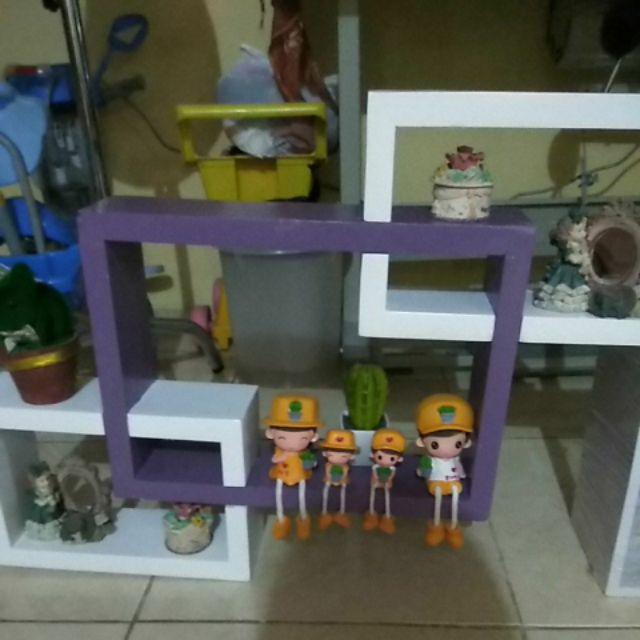 [bayar Di Tempat]rak Dinding Set Sambung 3 New Floating Shelves Lebar 10cm Sudut Bunga Dapur