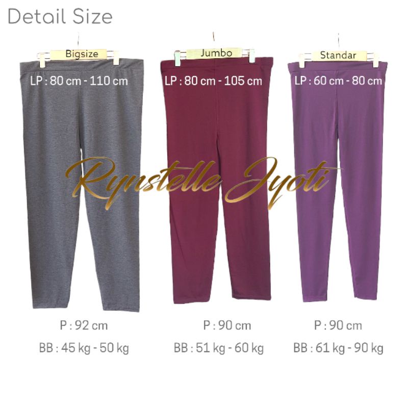 Legging Kaos JUMBO Soft Rayon Rynstelle / celana legging wanita