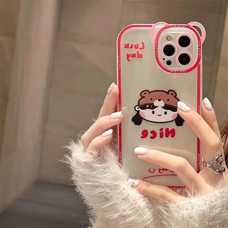 Soft Case Silikon TPU Transparan Motif Anak Laki-Laki / Perempuan Untuk IPhone 11 12 13 Pro X XR XS Max 6 6S 7 8 Plus