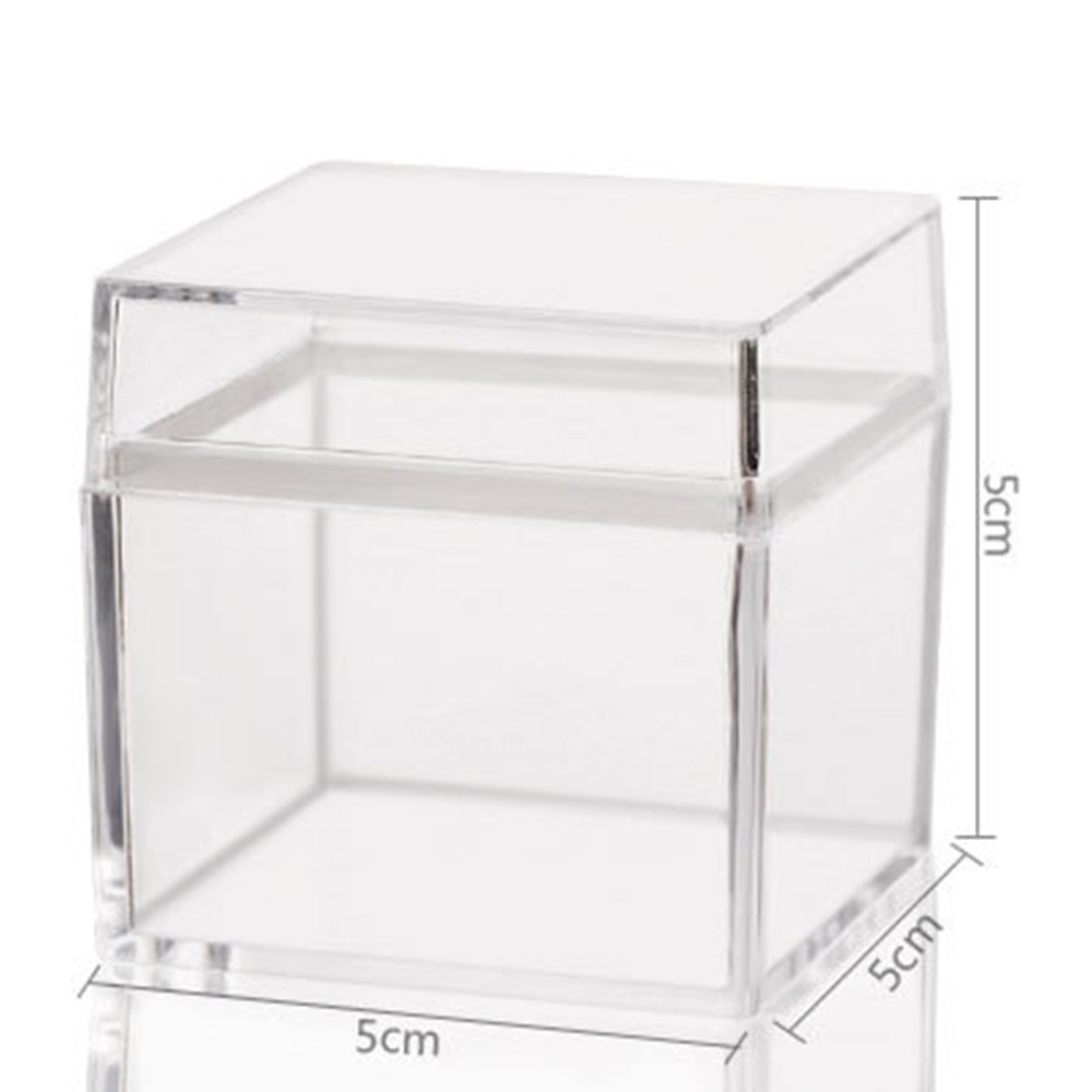 aaoottuuoo5.id Cod   2 PCS Home Transparent Acrylic Storage Box Multifunctional Cube Jewelry Display Plastic Case 5*5*5cm