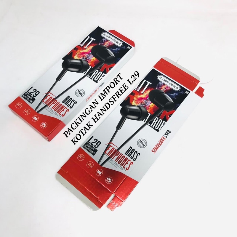PACKINGAN HF IMPORT KOTAK HANDSFREE L29 ORIGINAL
