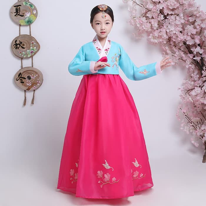 Hanbok girl anak dress korea kostum korean traditional clothes long 2