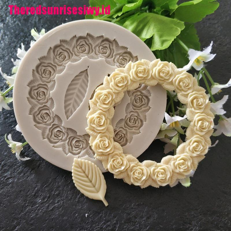 1 Pc Cetakan Kue Coklat Gula Bentuk Daun Rosette Bahan Silikon Untuk Baking