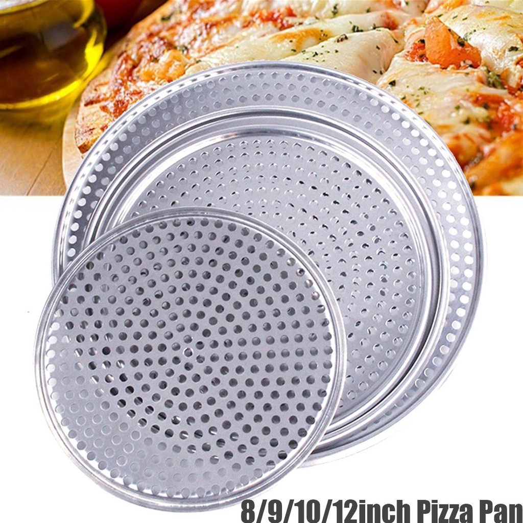 Quinton Pizza Pan Non Stick Aluminium Alloy Bakeware Dapur Oven Rumah Dengan Lubang