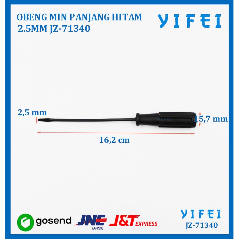 OBENG MIN PANJANG HITAM 2.5MM YIFEI-71340