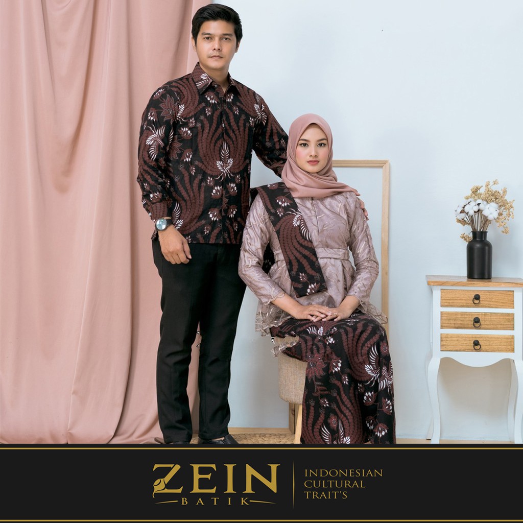 Batik Couple Rok Span Wiron Lipit Atasan Pakaian Kemeja Batik Lengan Panjang Gayatri