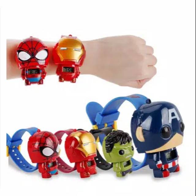 JAM TANGAN KARAKTER FASHION JAM TANGAN ANAK SPIDERMAN  J-157