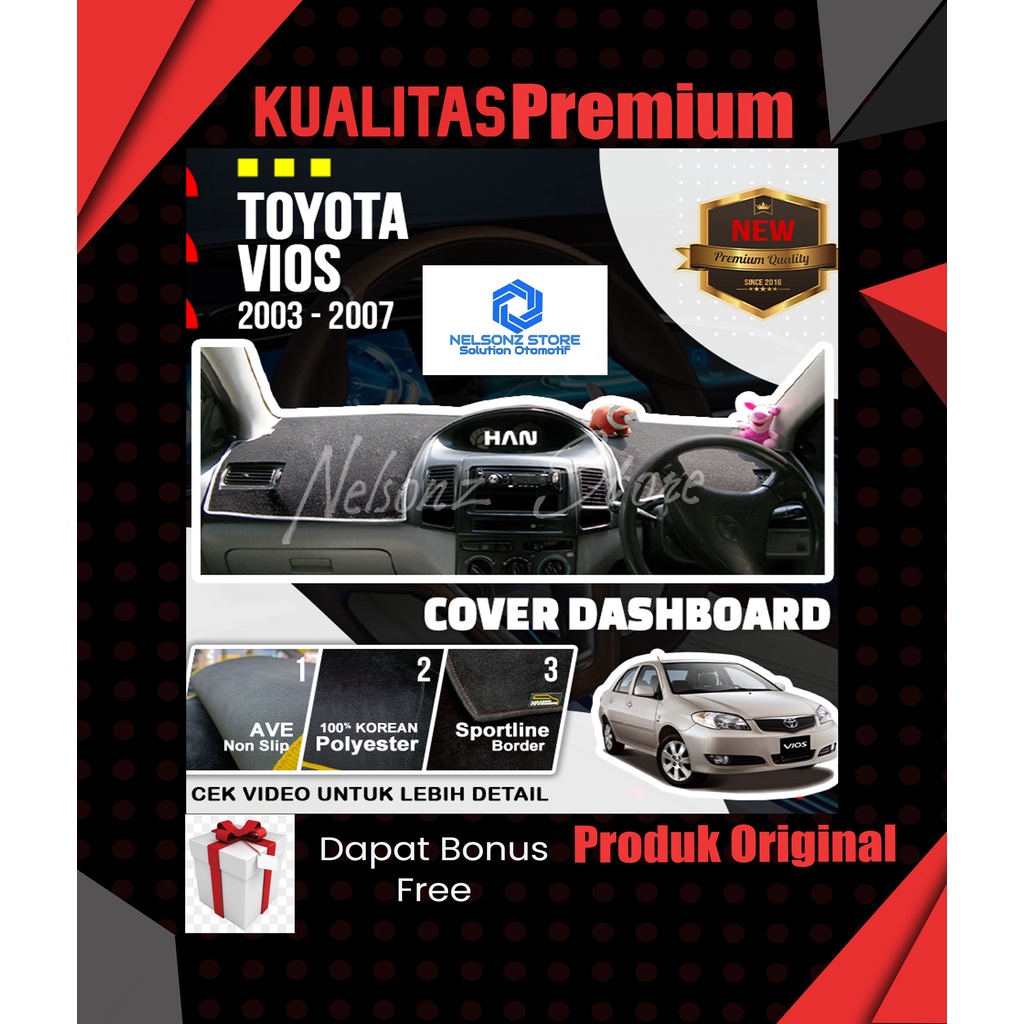 COVER DASHBOARD TOYOTA VIOS GEN1 ALAS DASHBOARD PELINDUNG DASBOR AKSESORIS DASHBOARD INTERIOR MOBIL