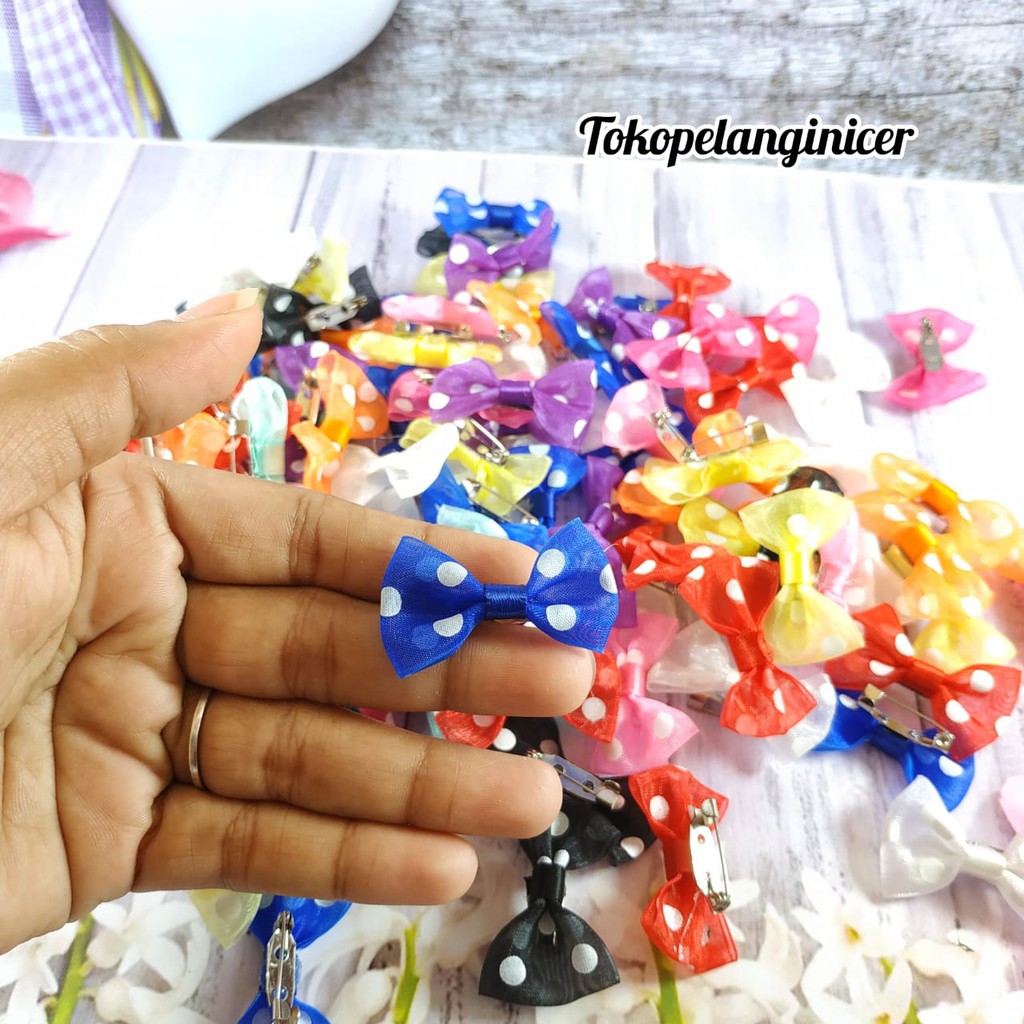 MOTIF RANDOM Bros Dagu Pita Mini Simpel /Bross Hijab Anak Lucu Tokopelanginicer