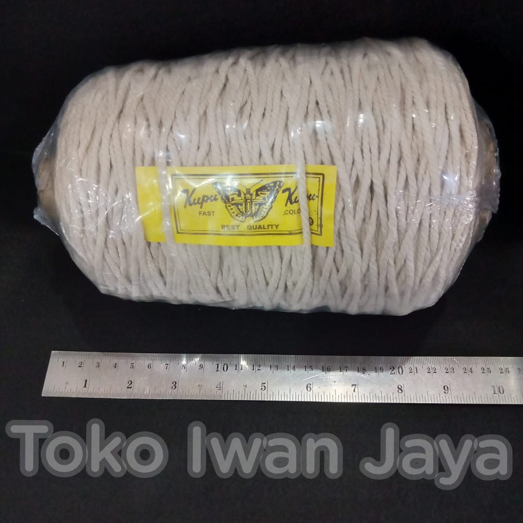 [Kupu-Kupu] Tali Katun Macrame/Makrame Uk. 3 Mm Berat 1 Kg Warna Cream