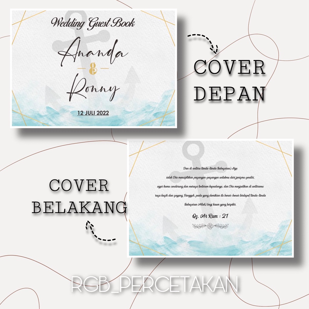 

Buku tamu pernikahan custom nama / wedding guest book