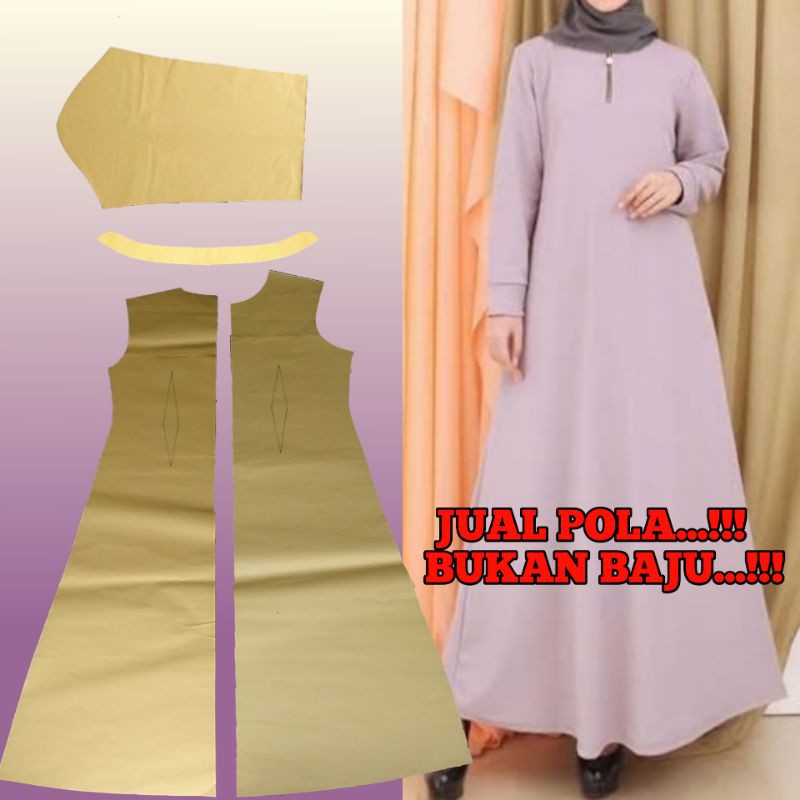 pola gamis A line