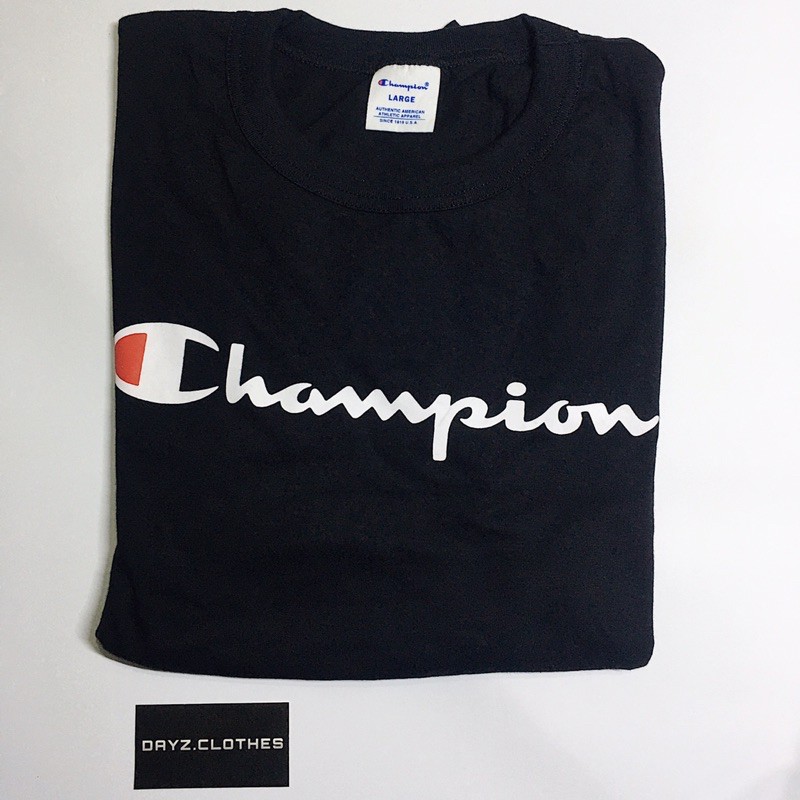 CHAMPION BYHANES BIG SCRIPT LOGO FW19 TEE BLACK