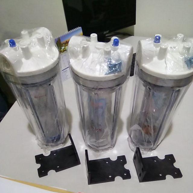 Paket Filter Air 3 Tahap Sedimen,gac,cto- Nanotec 3/4 Clear - Lengkap