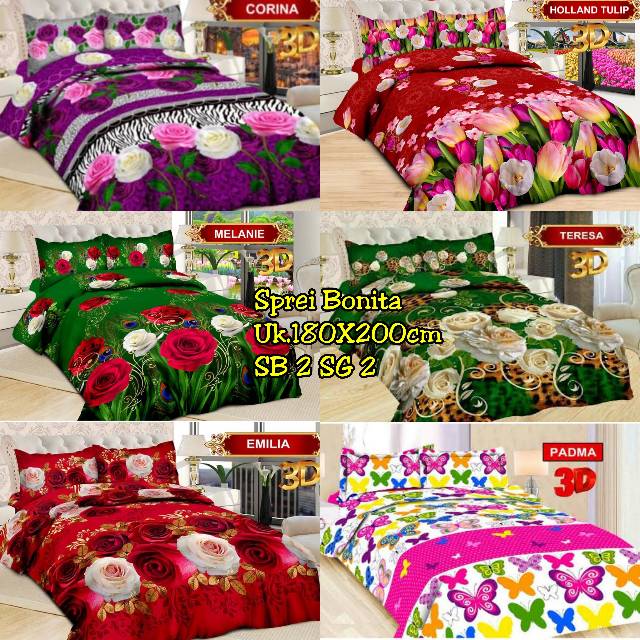 Sprei Bonita Karakter/Sprei Bonita Motif Bunga/Sprei Bonita Persebaya