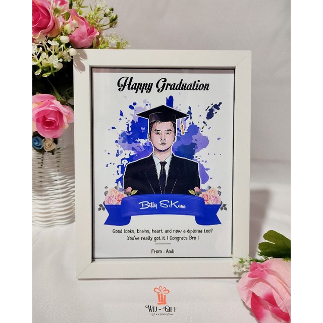 Vector Frame Hadiah Wisuda / Kado Wisuda Vector / Ulang Tahun / Kado Murah Custom Frame Vector