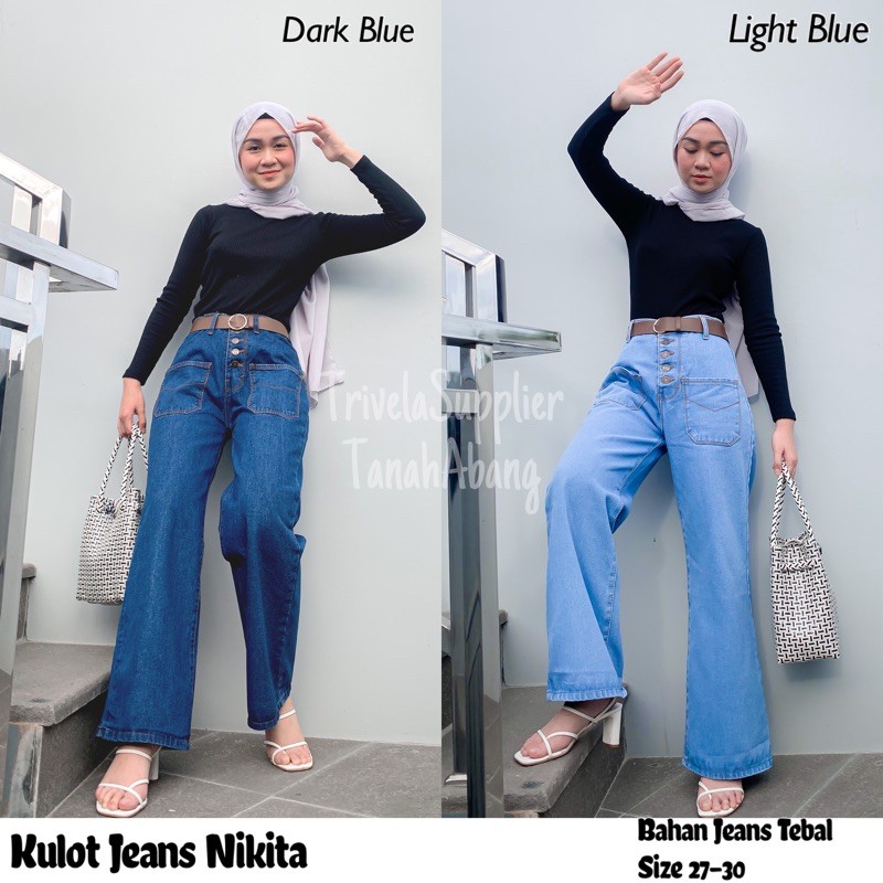 KULOT JEANS KANCING NIKITA JEANS TEBAL