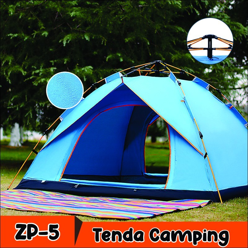 PROMO Tenda Camping Biru Kapasitas 1-3 Orang Tenda Otomatis Outdoor &amp; Indoor Tenda Gunung  -TERMURAH