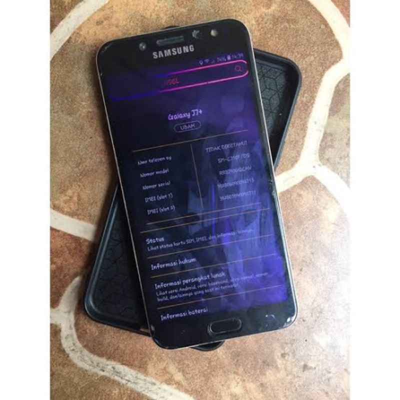 hp Samsung j7 plus c710f Minus LCD MESIN JAMIN NORMAL UDH TESTED BONUS KESING TINGGAL NAIK LCD