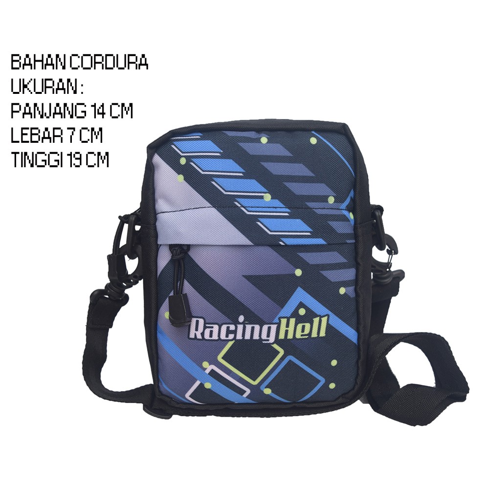 TAS SELEMPANG RACING HELL KUALITAS DISTRO UKURAN MINI MURAH