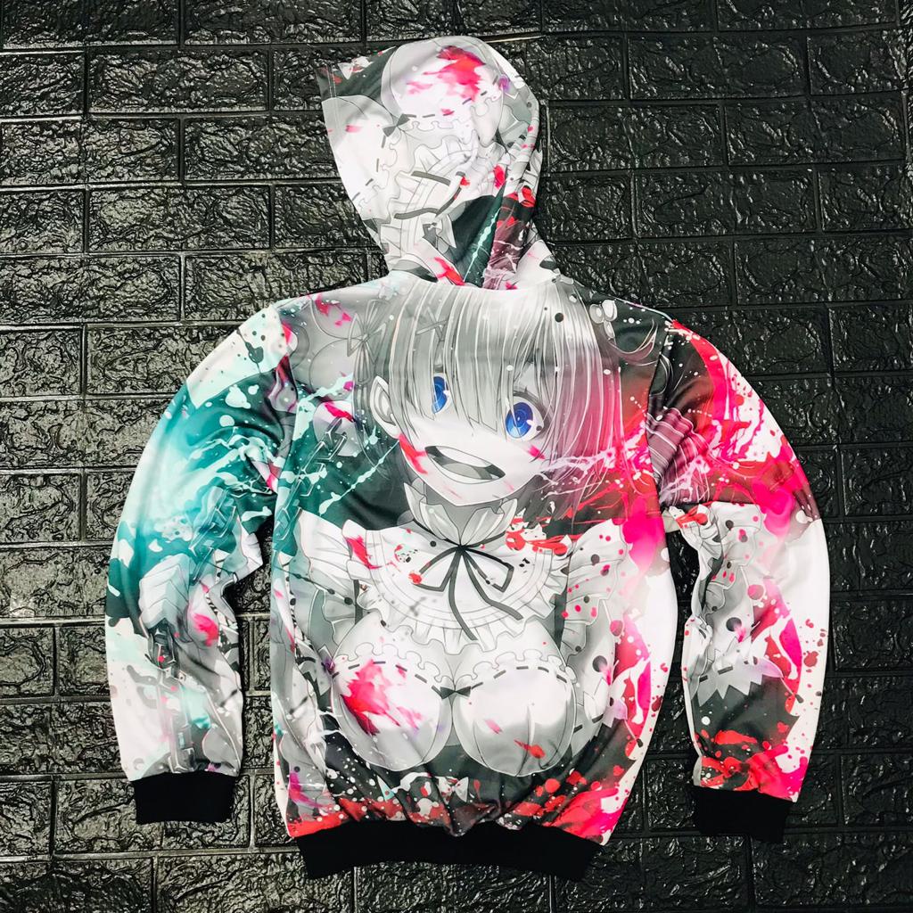 Sweater Rem Fullprint Re Zero Anime Manga Bucin Rem Merapat