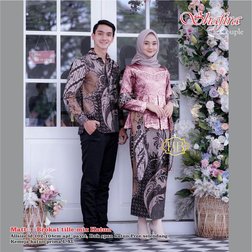 couple batik syafira ori selendang batik Pekalongan