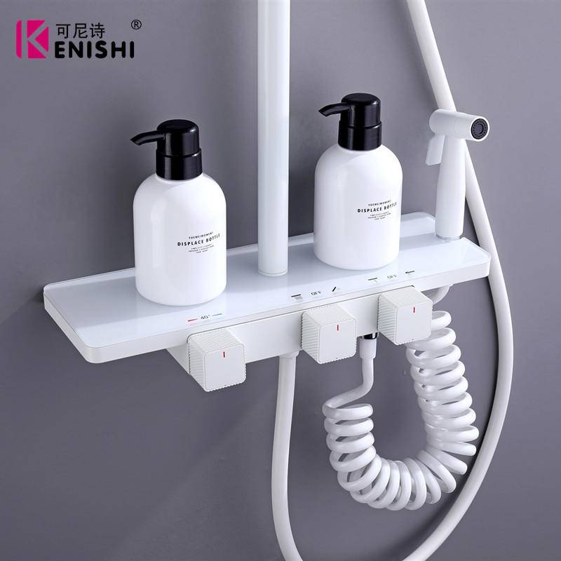 Shower Warna Putih Bahan Tembaga Shower Air Panas Dan Dingin Import Shower Kamar Mandi