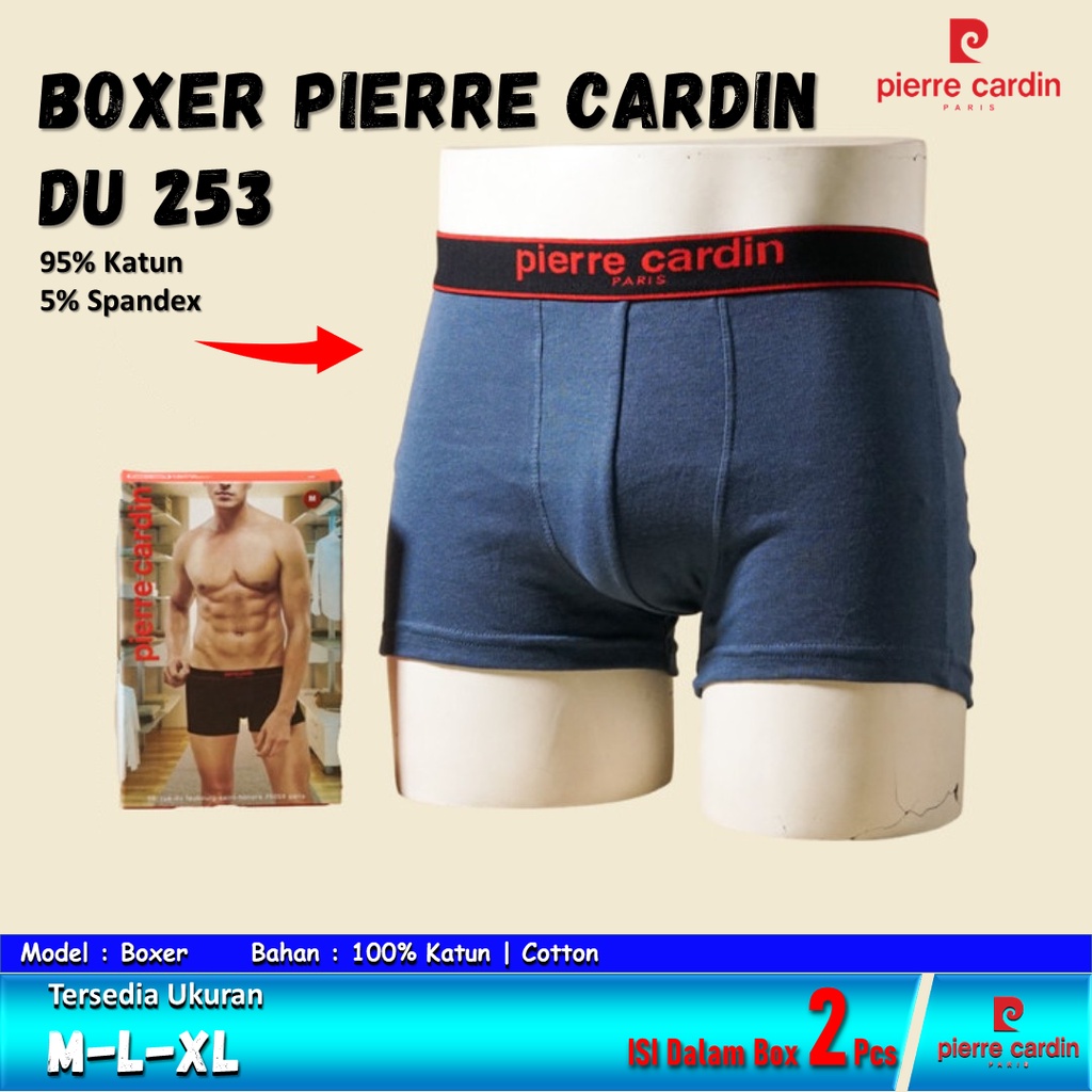 Celana Boxer Pria Pierre Cardin  PC 253 ISI 2 PCS Bahan Katun