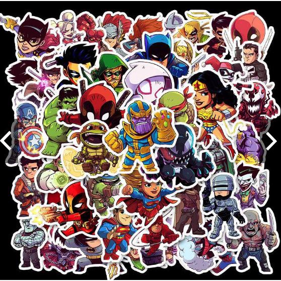 

(BISA COD) S08 STICKER 50 PCS SUPERHERO DESIGN CUCI GUDANG Kode 352