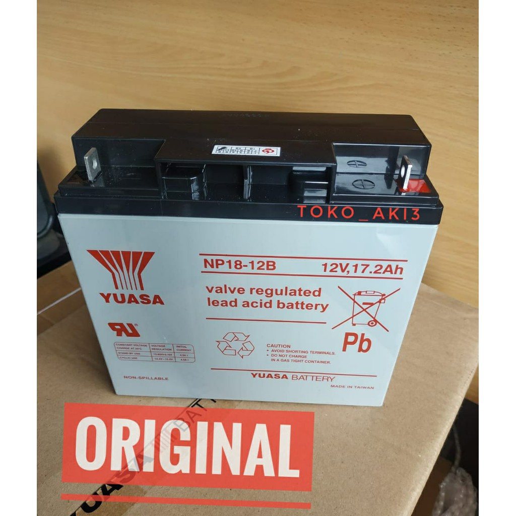 Battery aki accu kering ups 12v 17Ah YUASA NP18-12B 18ah 17.2ah
