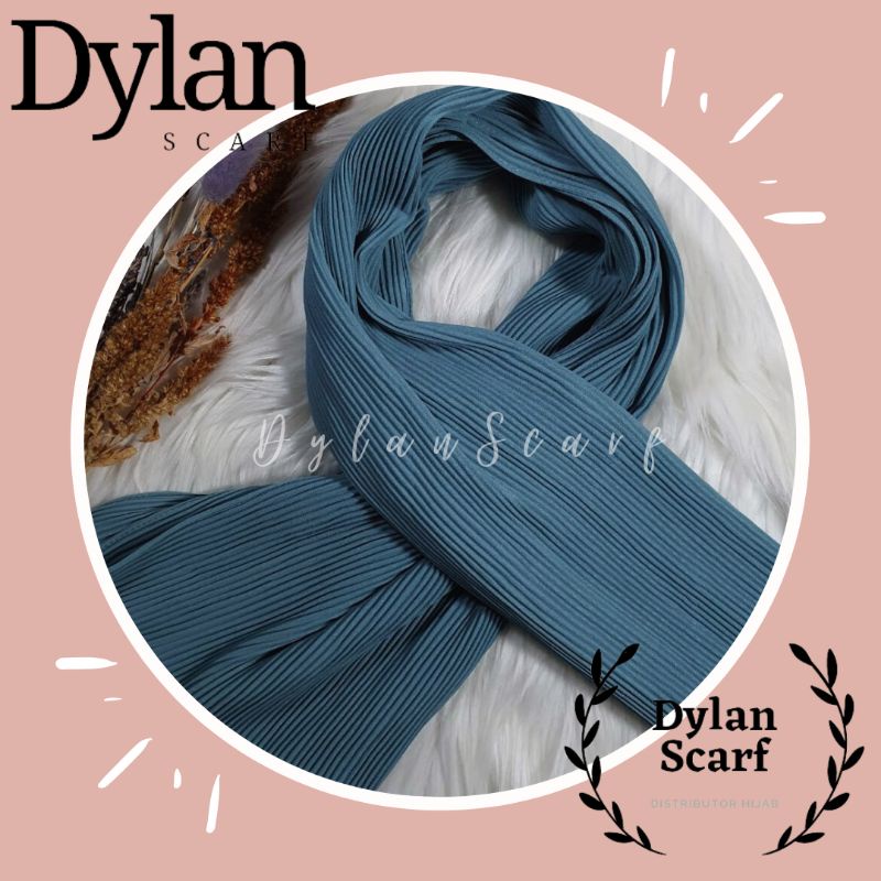 Jilbab Pashmina Plisket Ceruty Babydoll Premium Import-Denim