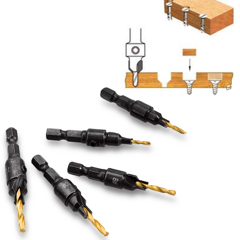 TAFFWARE-Vastar Mata Bor Drill Bit Countersink HSS 1.98-3.56mm 5 PCS-SVVDB26