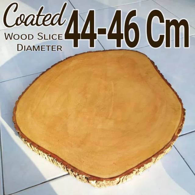 Coated Wood Slice 44-46 cm Nampan kayu wood tray Coaster talenan kayu