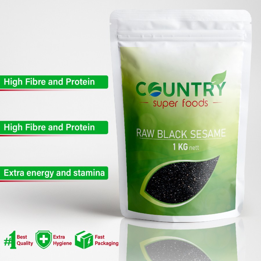 

[ 1 Kg ] - Raw Black Sesame | Wijen Hitam Mentah