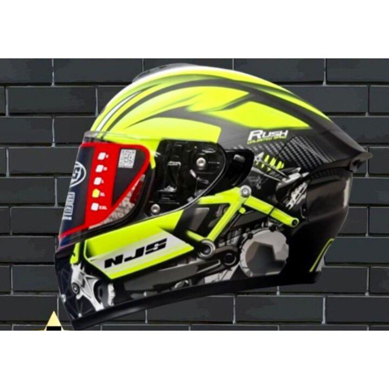HELM NJS ZX1 RUSH YELLOW DOFF TERBARU