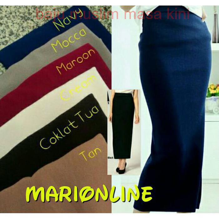 FASHION MUSLIM KEKINIAN BARU rok span panjang kulit jeruk super