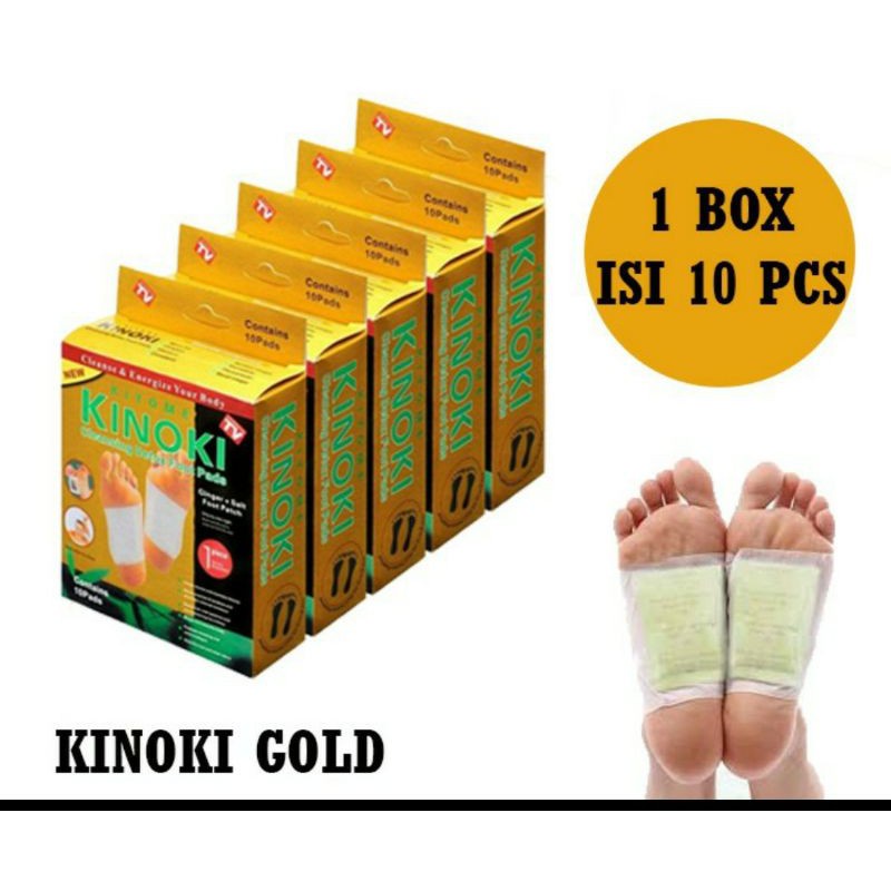 ISI 10 Kinoki Detox Koyo Tempel Kaki Gold Emas 1 box isi 10 pcs