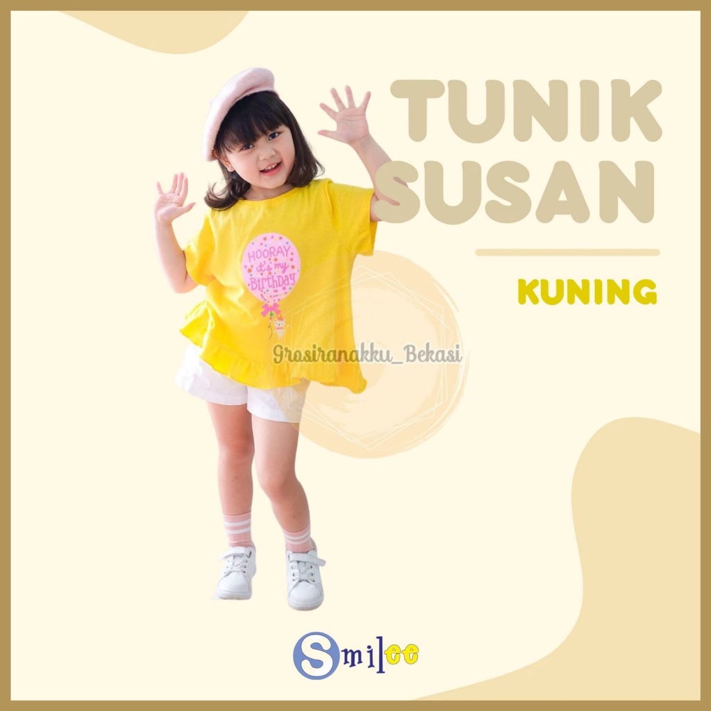 Tunik Anak Smilee Susan Kuning 1-5Thn