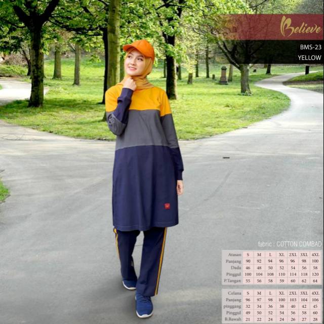 BAJU OLAHRAGA MUSLIMAH 23 / BMS 23 / BAJU SENAM / SEPEDA / BAJU OLAHRAGA SEPEDAH MUSLIMAH