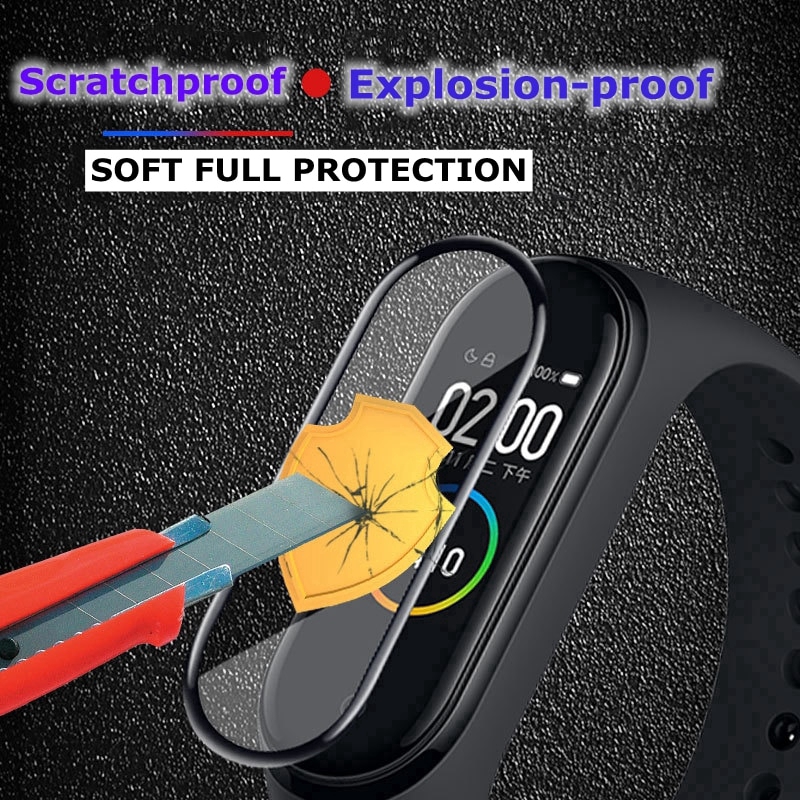 For Xiaomi Mi Band 4 3D Curved Full Screen Protector Glass Explosion-proof Scratch-resistant