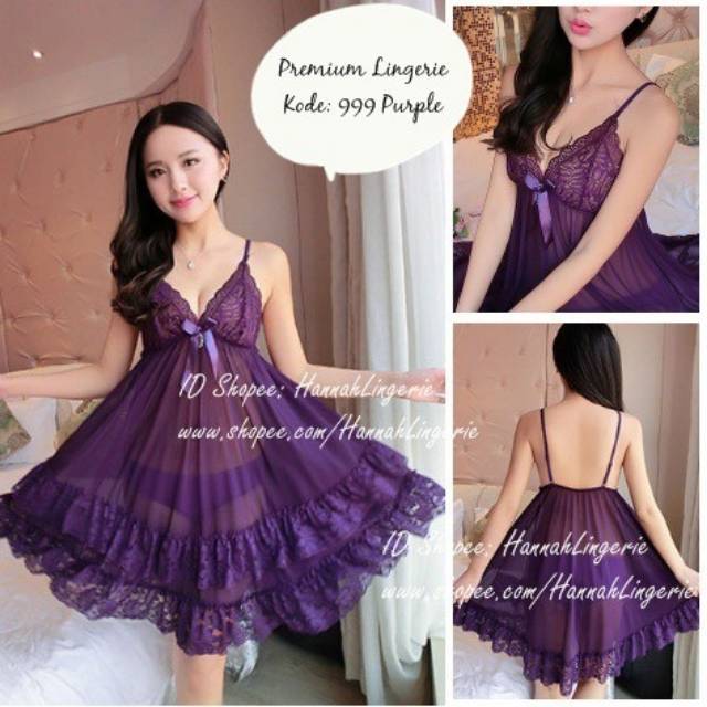 Premium Lingerie L Xl Xxl Baju Tidur Transparan Seksi Cantik Hot Ukuran Besar Jumbo Big Size 999 Shopee Indonesia